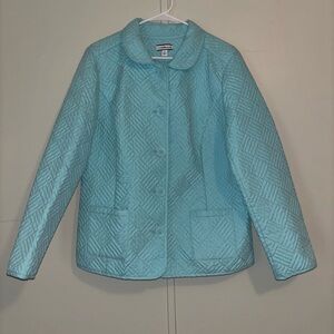 🐾 Croft & Barrow Quilted Light Blue Women's Button-Front Jacket: Size XL 🐾